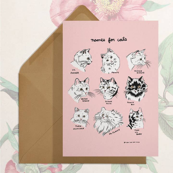 Names For Cats Card