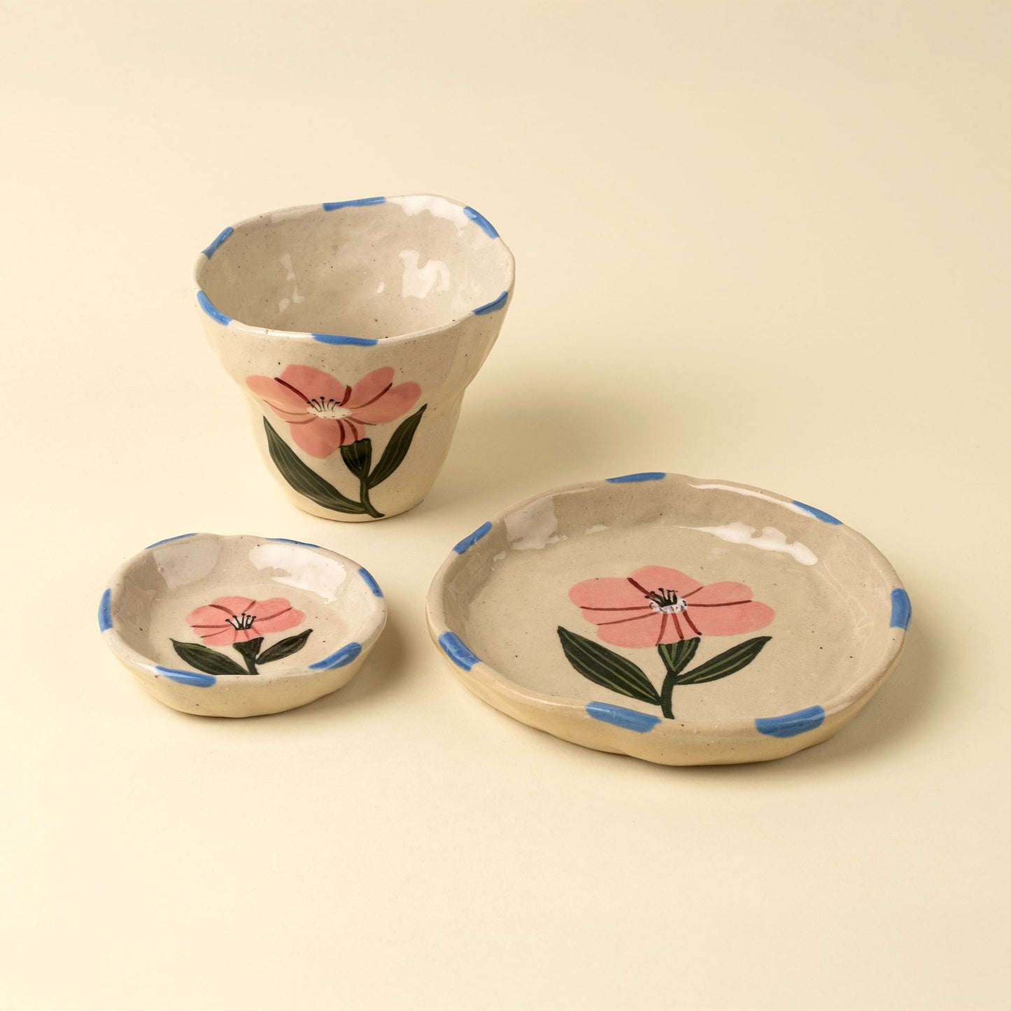 Flora Pottery Mini Dish, Rose