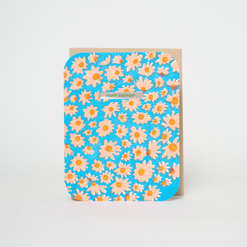 Daisy Patch Die-Cut Birthday Letterpress Card