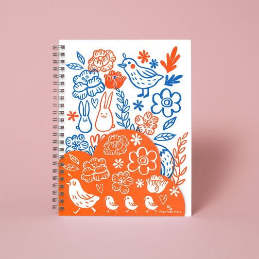 Fox Garden Softcover Blank Notebook