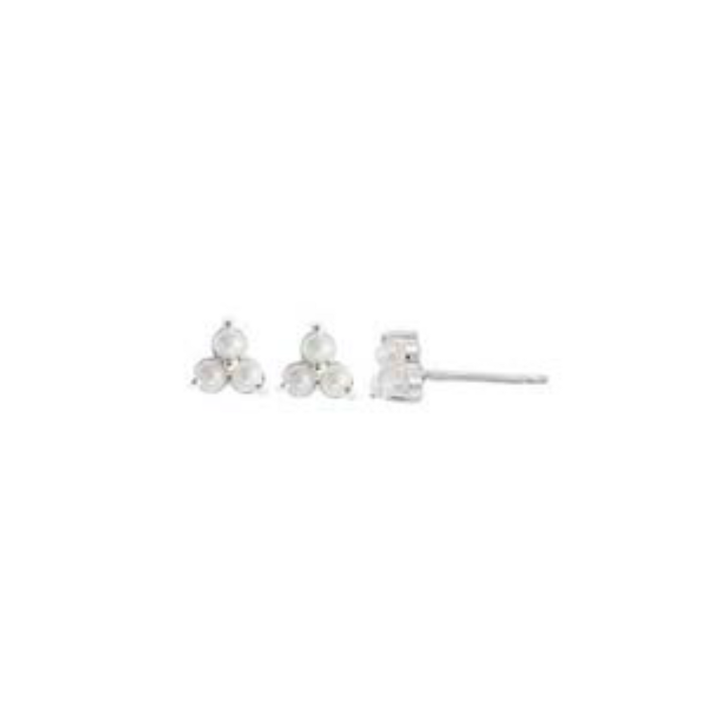 Three Pearl Triangle Studs