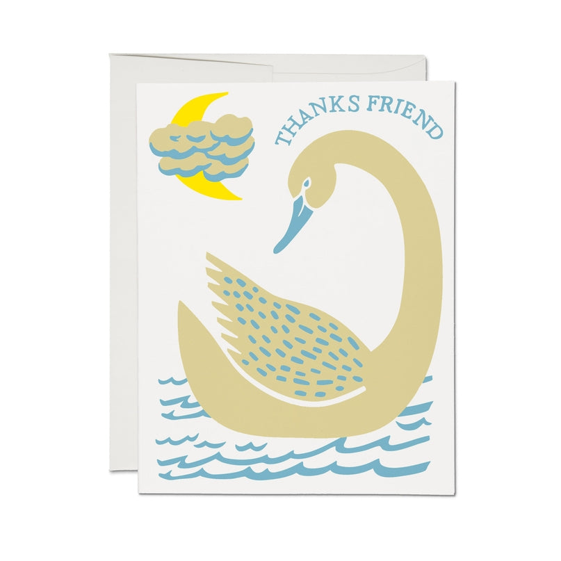 Thanks Friend Swan Card