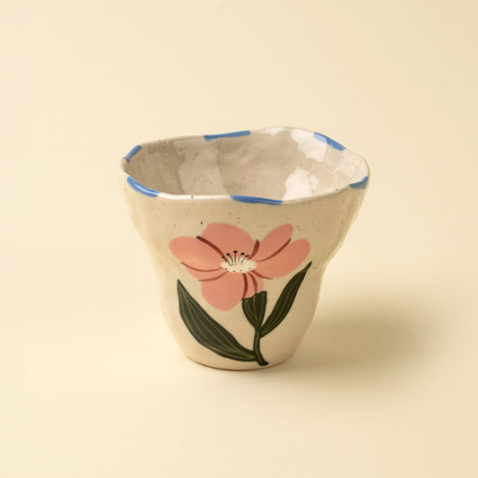 Flora Pottery Cup, Rose