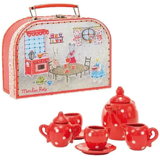 Red Ceramic Tea Set