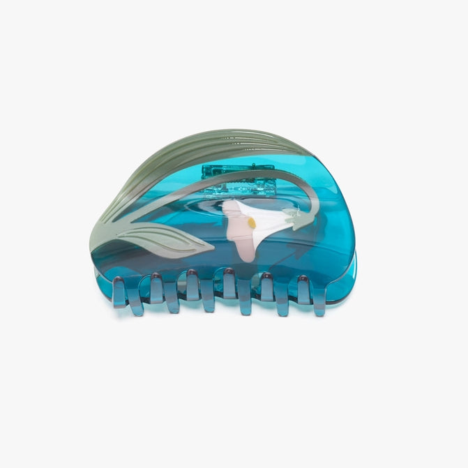 Alba White Vine Teal Hair Claw