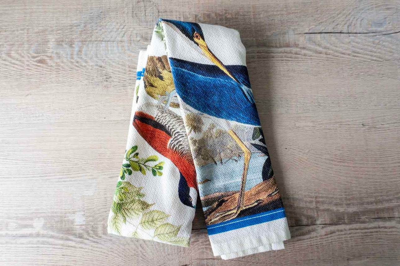 Printed Cotton Tea Towel - Bird Atlas