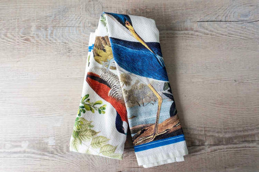 Printed Cotton Tea Towel - Bird Atlas