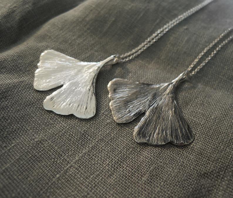 Ginkgo Leaf Pendant Necklace