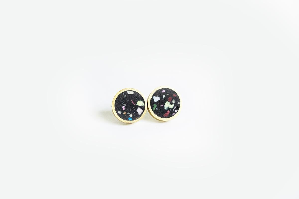 Concrete Confetti Framed Small Earrings