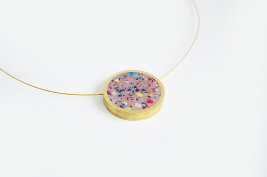 Concrete Confetti Framed Necklace