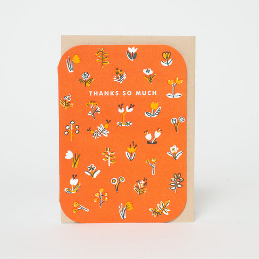 Little Flowers Thank You Letterpress Card