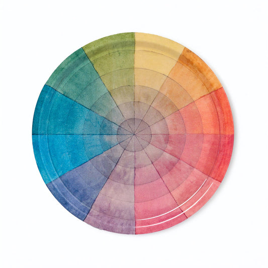 Vintage Colour Wheel Large Round Enamel Tray