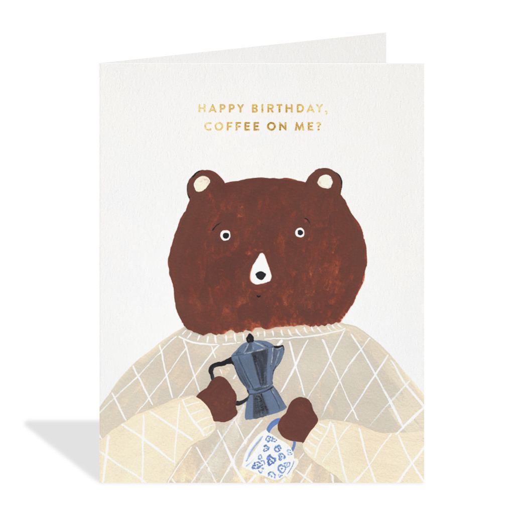 Barista Bear Birthday Card