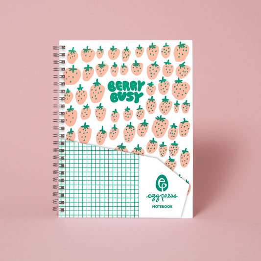 Berry Busy Strawberry Softcover Blank Notebook