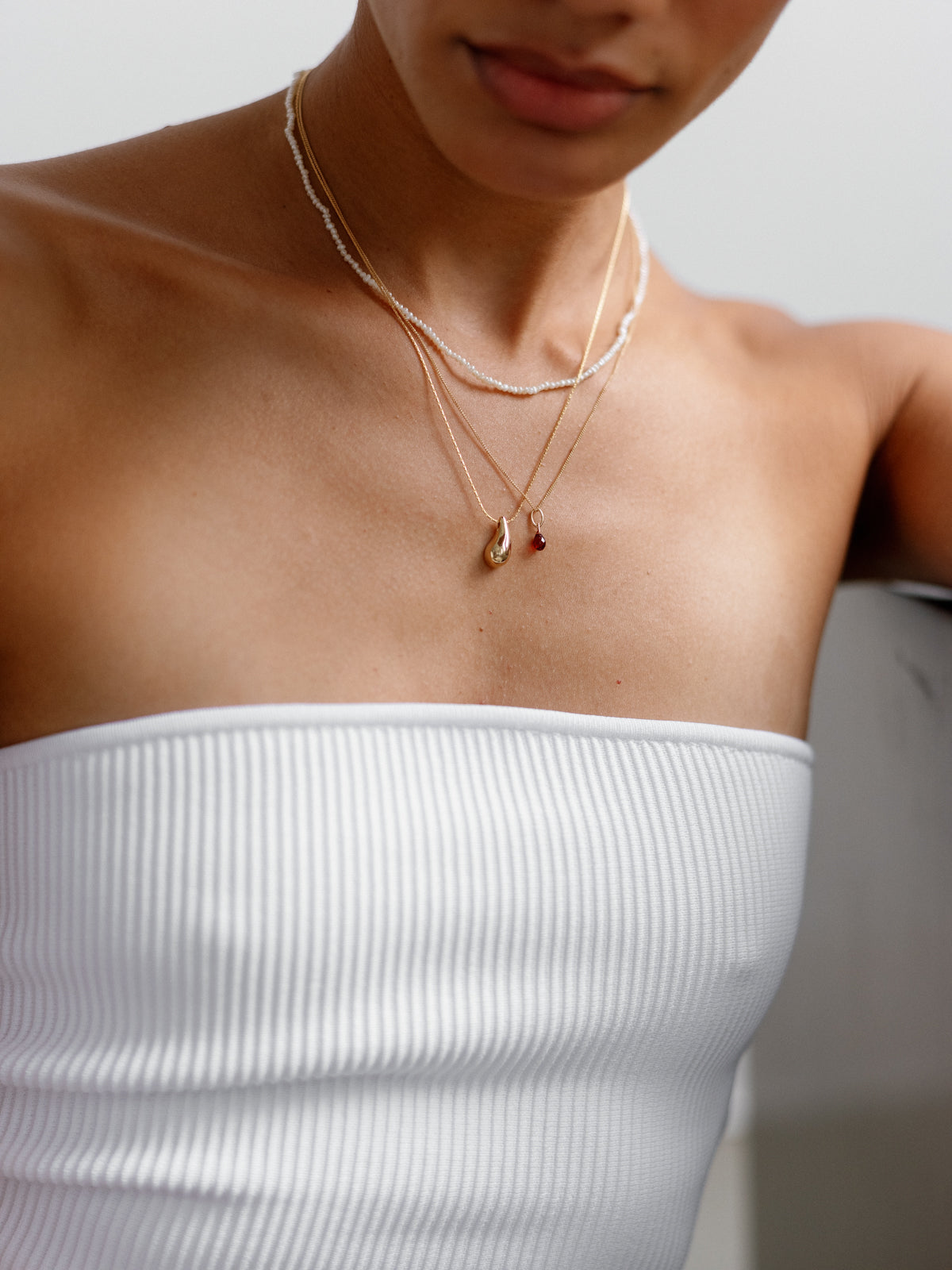 Sila Garnet Gold Necklace
