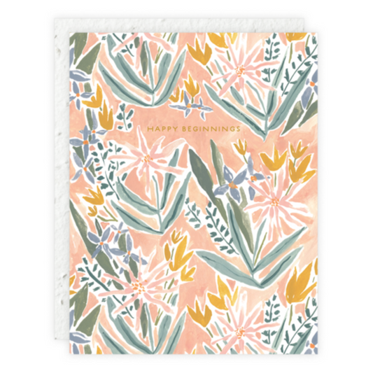 Happy Beginnings Wedding Card