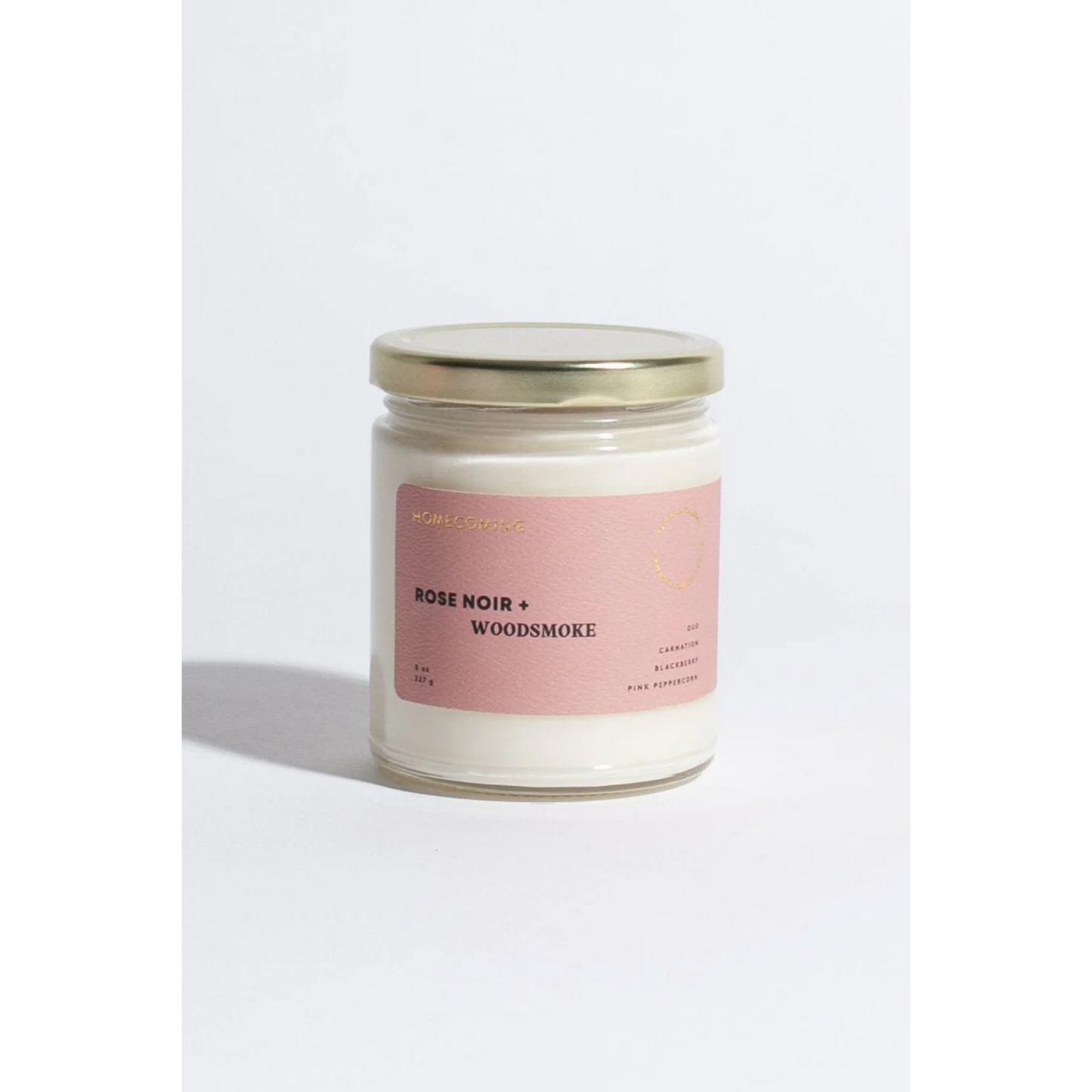 Rose Noir + Woodsmoke Soy Wax Candle