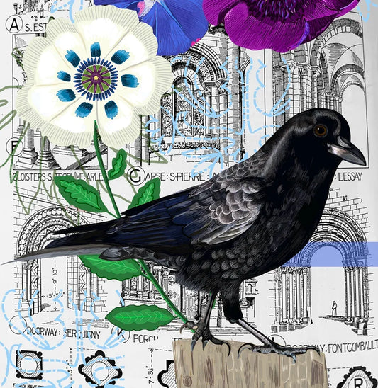 American Crow Collage Card
