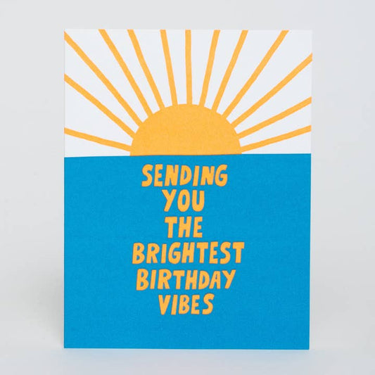 Brightest Birthday Ocean Sunrise Letterpress Card