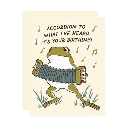 Accordion Frog Birthday Card