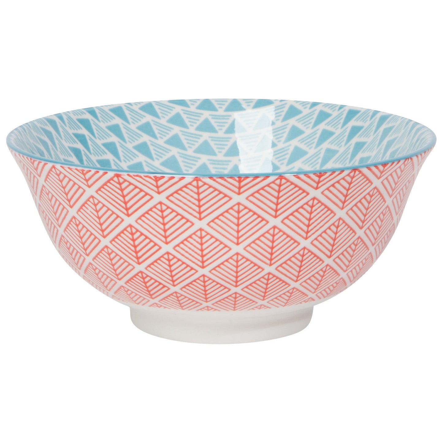 Red Blue Leaf Geo Stamped Bowl
