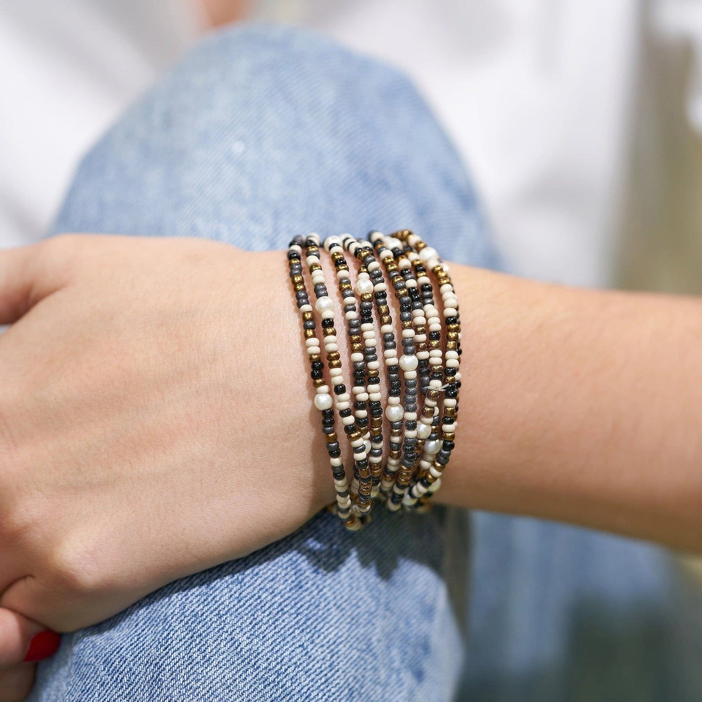 Sage Beaded Bracelet