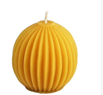Beeswax Fluted Sphere